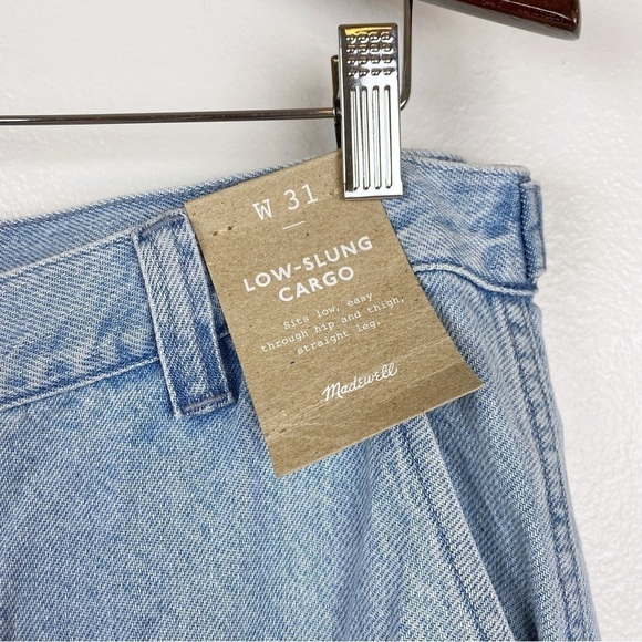 Madewell Low Slung Slouchy Straight Cargo Pocket Jeans Coleman Wash Size 31 NWT - Picture 10 of 12
